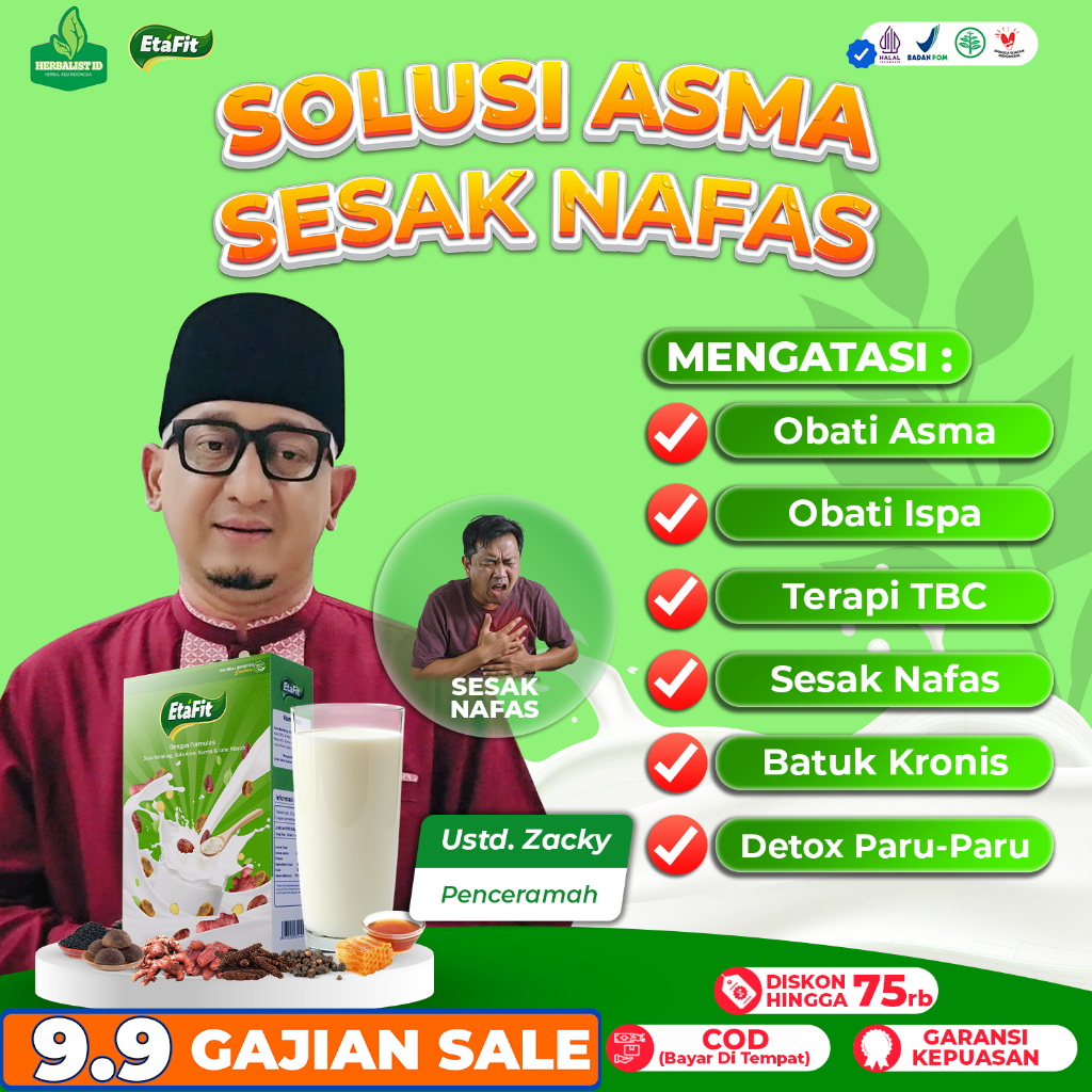 

ETAFIT Obat Detox Asma ISPA Sesak Nafas - Susu Kambing Etawa Murni Bubuk Asli 100% Original Herbal