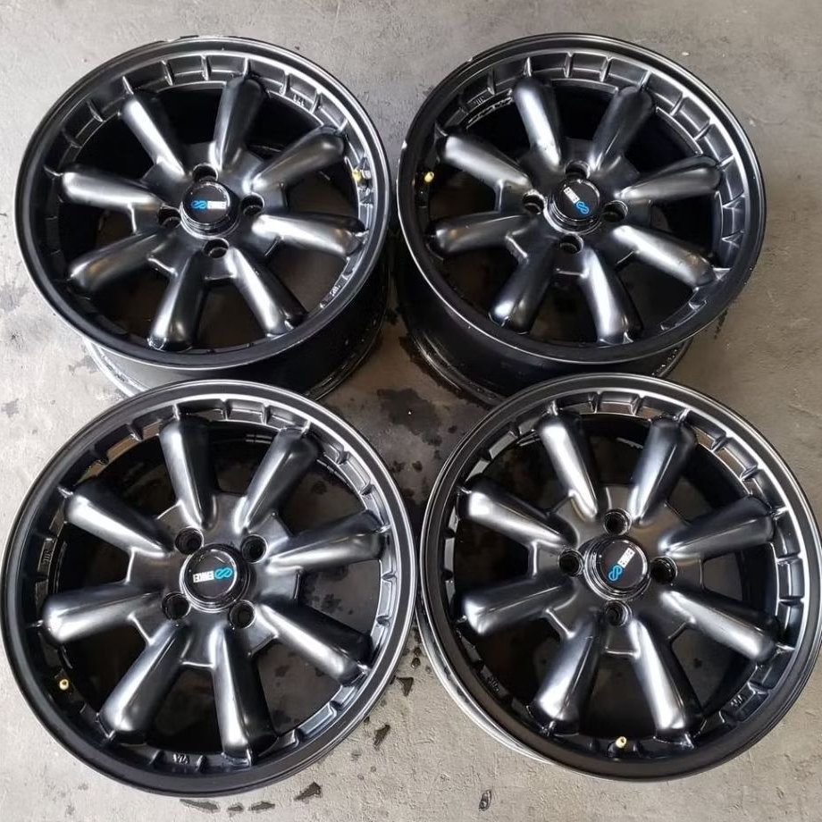 Original Enkei Compe SL R16 Pcd 4x100 Lebar 7 / 8 Et 38 /32 Matte black