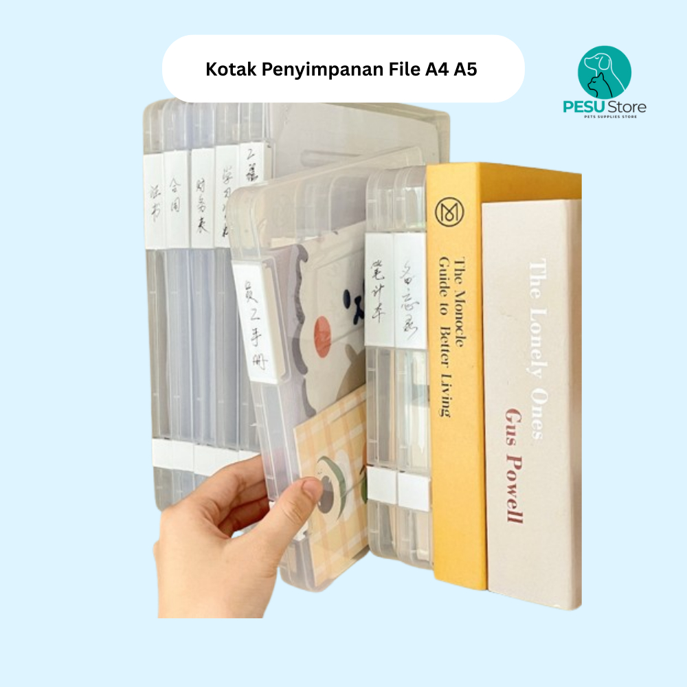 Kotak Penyimpanan Dokumen File A4 A5 – File Organizer Transparan / Tempat Arsip Dokumen