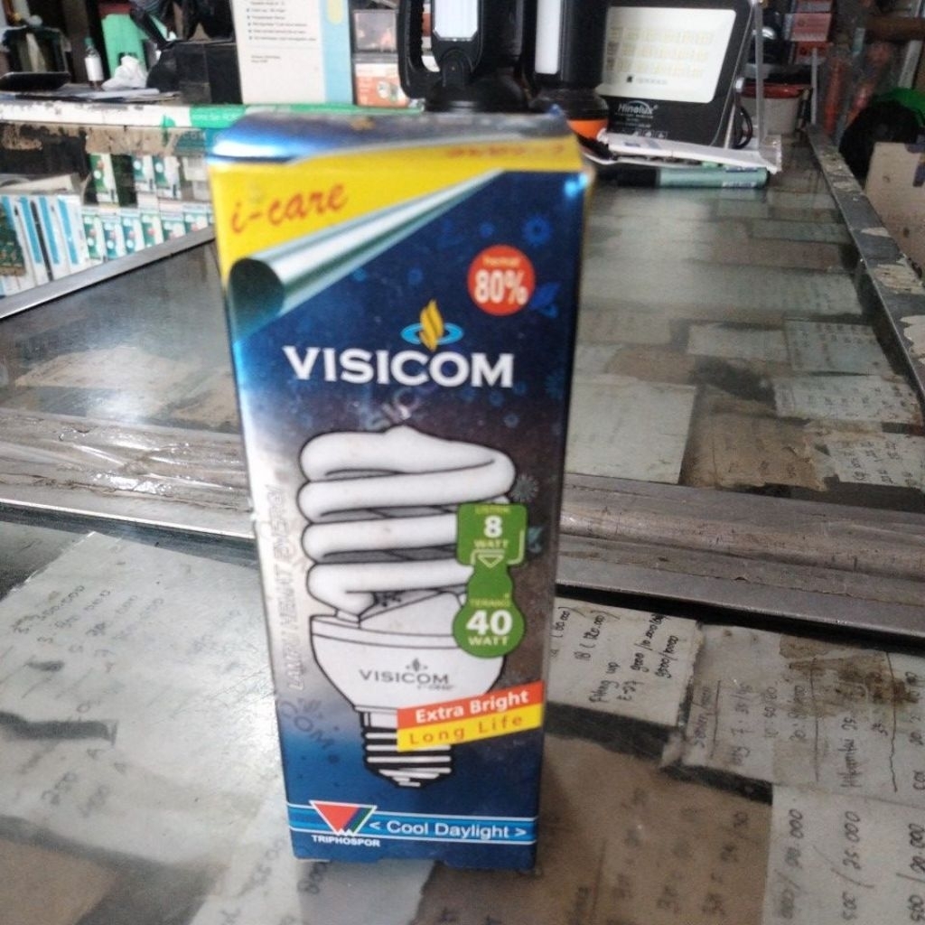 12pcs Lampu spiral visicom /PLC i-hemat /PLC 2U 5w/8w/11w
