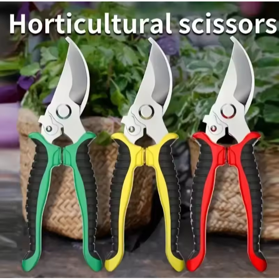 Jivara56 Gunting Stainless Handle Karet Alat Pemotong Dahan Ranting Pohon Tanaman Bonsai Tajam