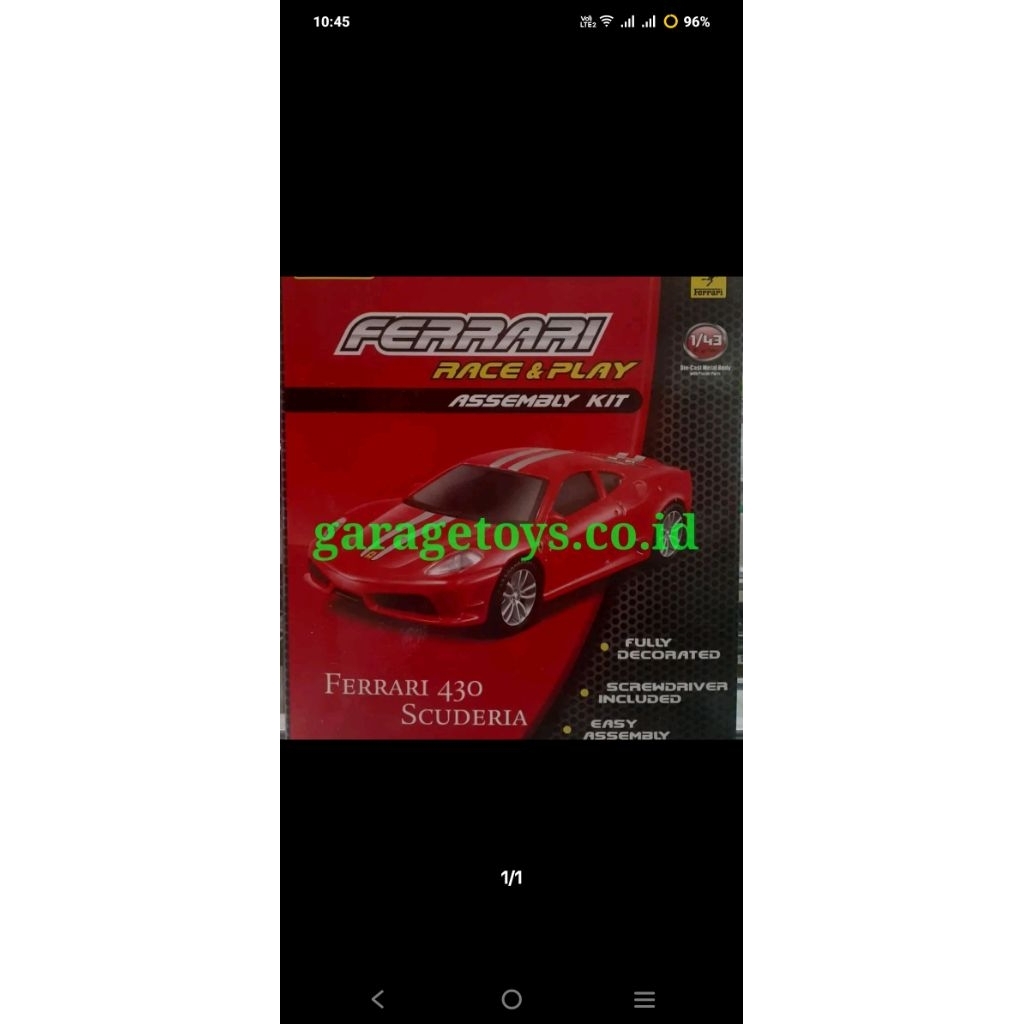 Bburago 1:32 Diecast Ferrari F430 Scuderia Model Kit