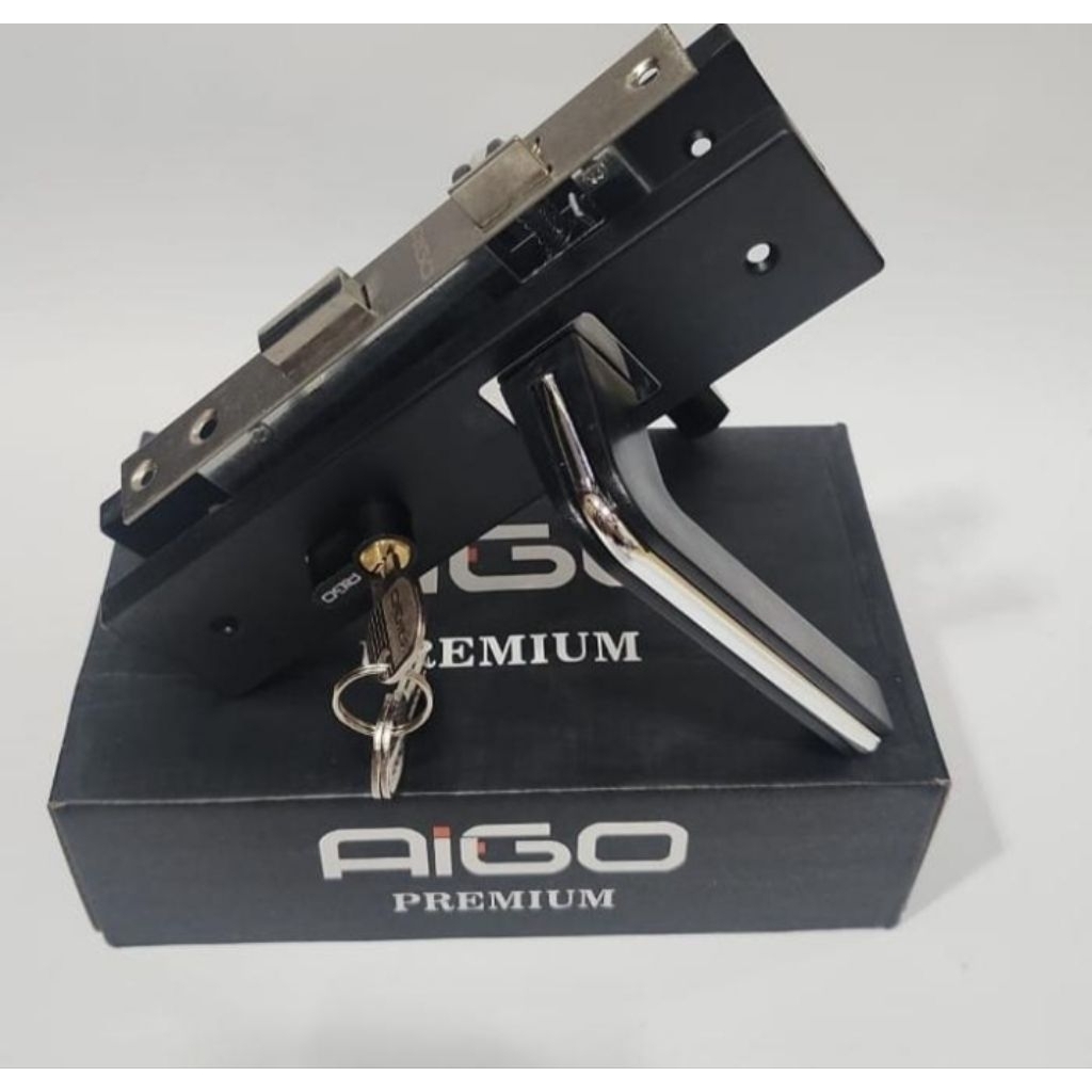 Kunci Pintu Besar Hitam 25cm APL-01 AIGO - Handle Pintu Besar Hitam