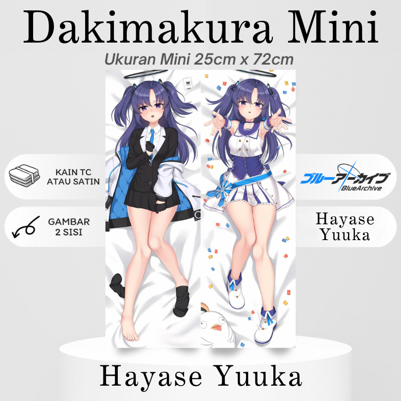 DAKIMAKURA MINI HAYASE YUUKA Blue Archive Bantal Anime Waifu Mini