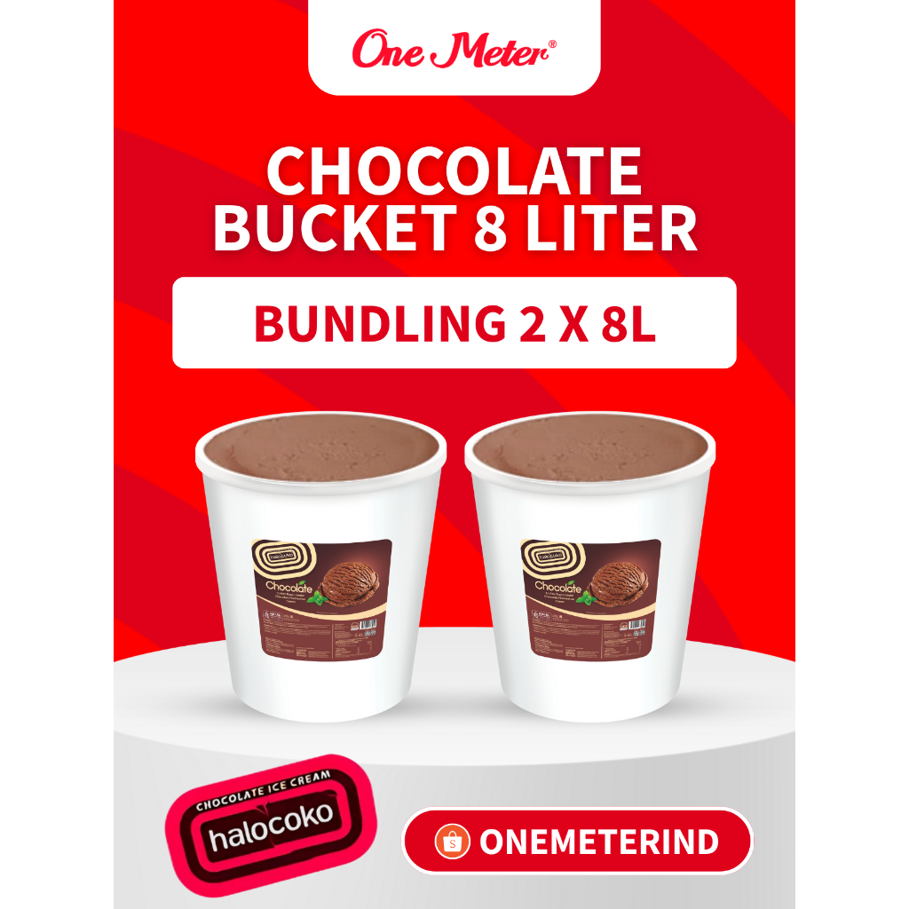 

AICE Chocolate HALOCOKO Bucket Series Es Krim 8L – 1 Karton Isi 2 Ember