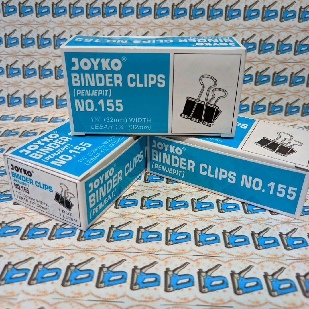 

Joyko Penjepit Kertas No 155 Binder Clips 1/2" Lebar 32mm Isi 12 Pcs Harga Per Kotak