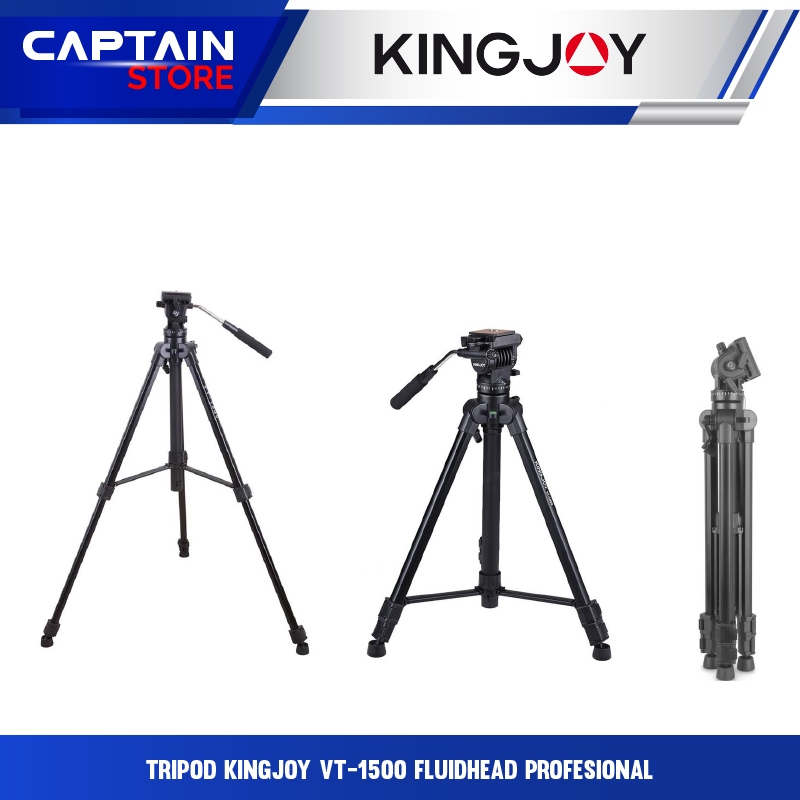 Tripod KINGJOY VT-1500 Fluidhead Profesional Tripod video kamera