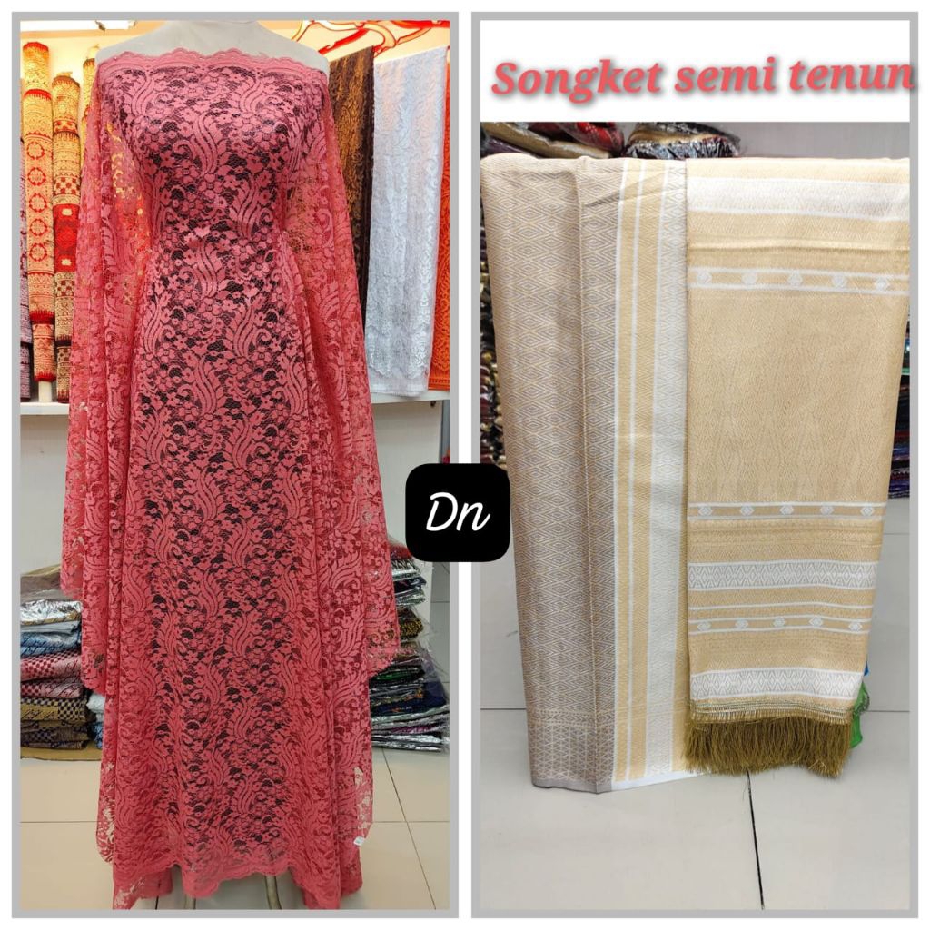 Set Kain Renda + Kain Songket Tumtuman + Selendang (3in1) WAJIB CHAT ADMIN