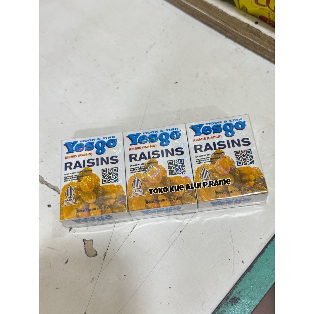 

Kismis Yesgo Golden/ Anggur Golden Kering Yesgo/ Yesgo Raisin (45g x 3 Kotak)