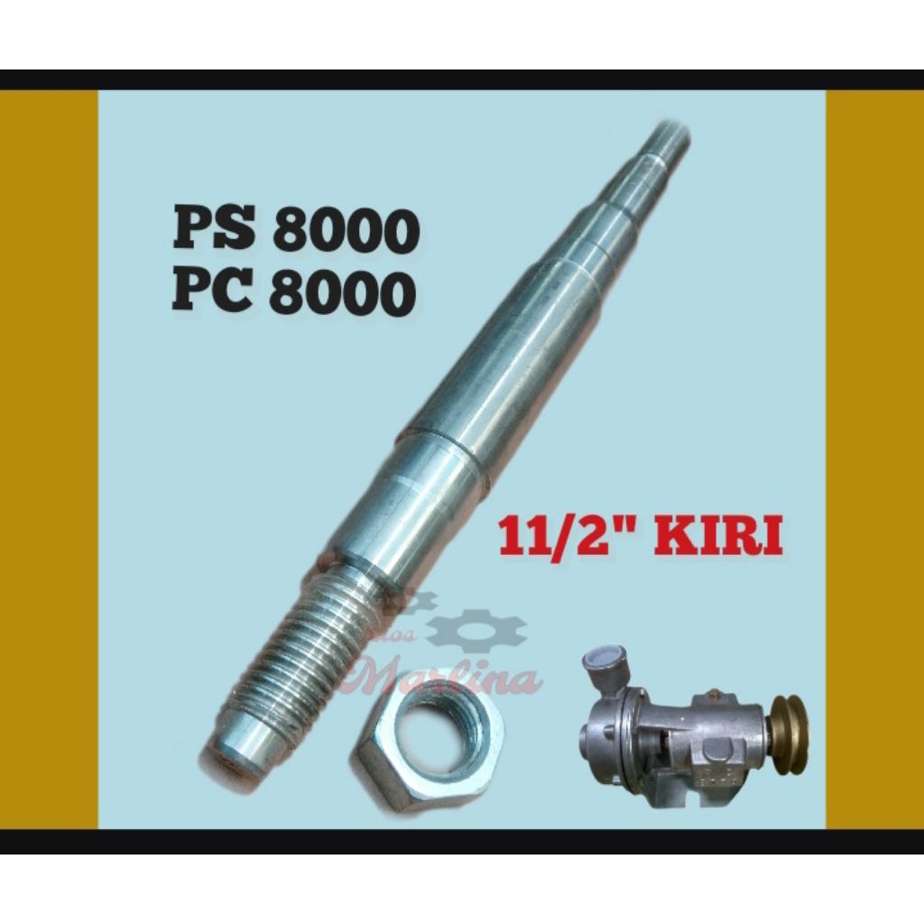 PS8000/PC8000 shaft/As 11/4", 1 1/2", 2" pompa air laut/pompa keong
