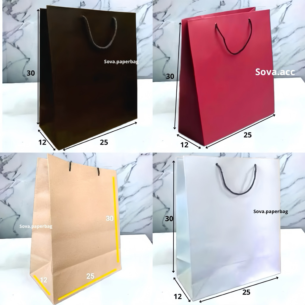 

Paperbag Polos Hitam 25x12x30cm Tebal Premium Pigor