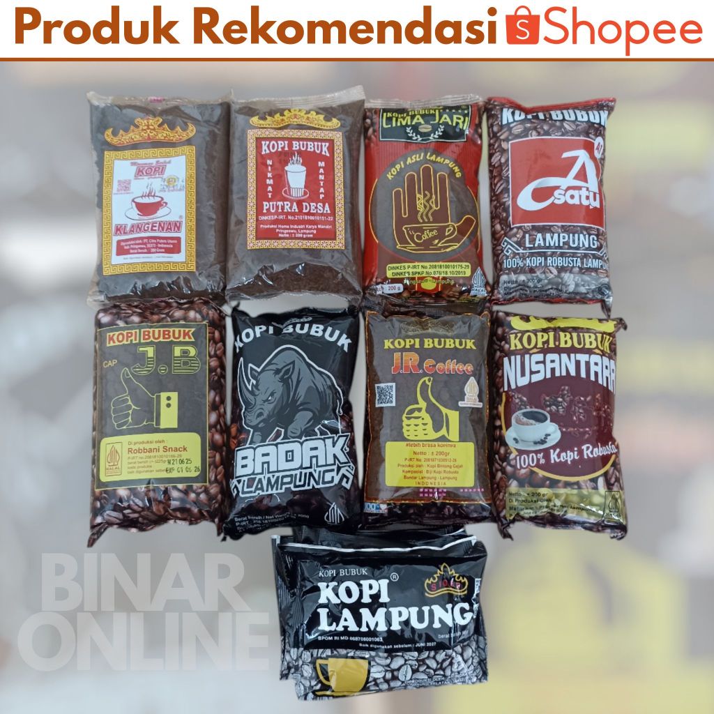 Kopi Robusta Asli Lampung Bola Dunia ASatu Badak Jempol Klangenan Lima Jari Putra Desa Siger