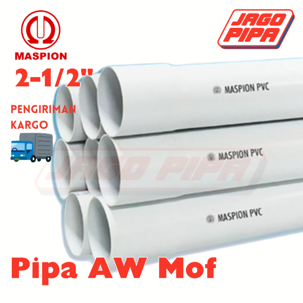 Maspion Pipa AW 2-1/2 Inch Putih MOF PVC 4 Meter Paralon 2-1/2" PUTIH
