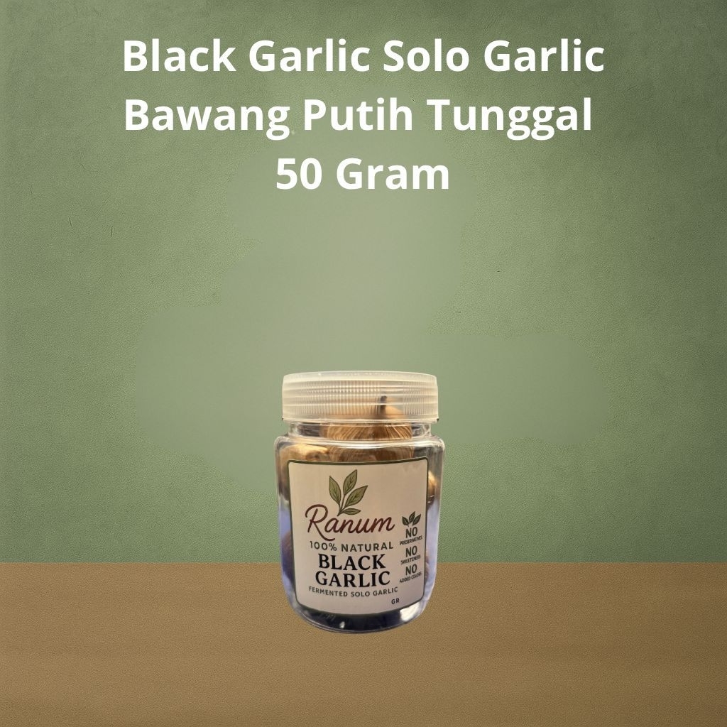 

Black Garlic Bawang Putih Tunggal Bawang Hitam Homemade Black Solo Garlic - Ranum 50 gr