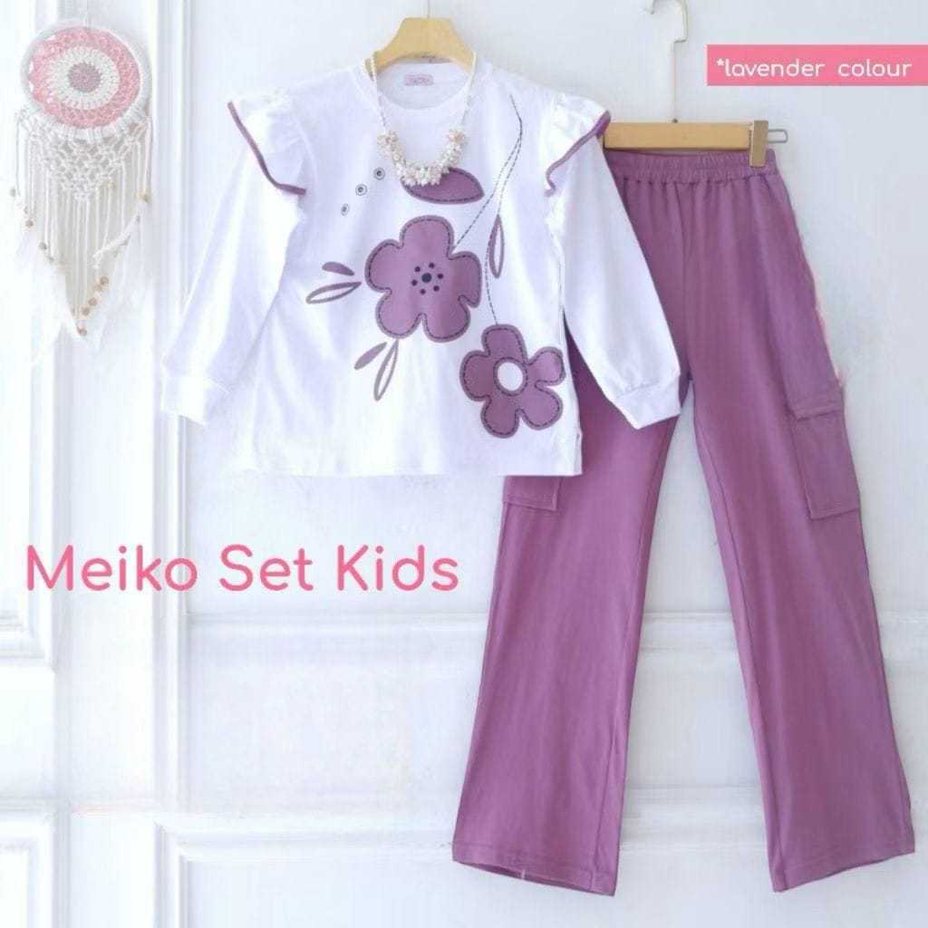 MEIKO SET KIDS (3THN-13THN) CELANA CARGO CRINKLE PRINTING // SETELAN MELDI // ONE SET ANAK REMAJA