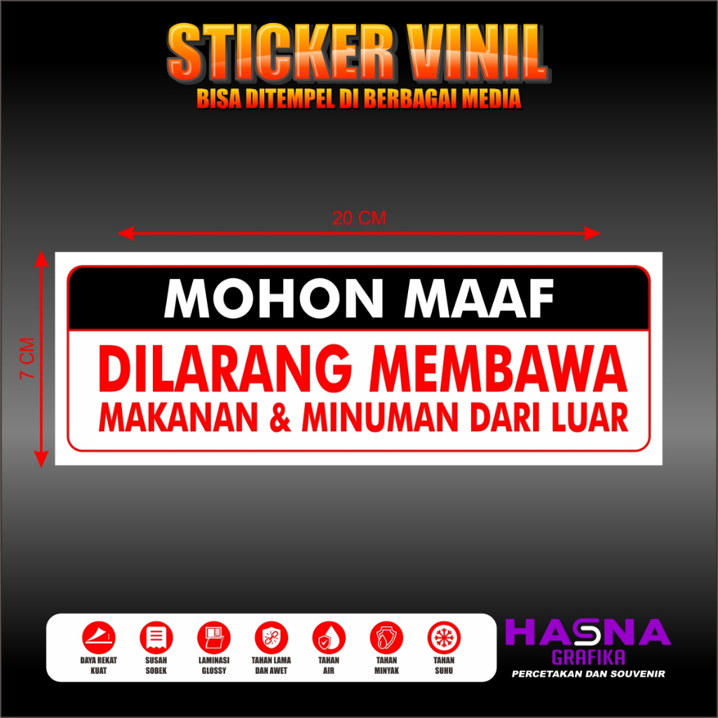 

STIKER DILARANG MEMBAWA MAKANAN DARI LUAR