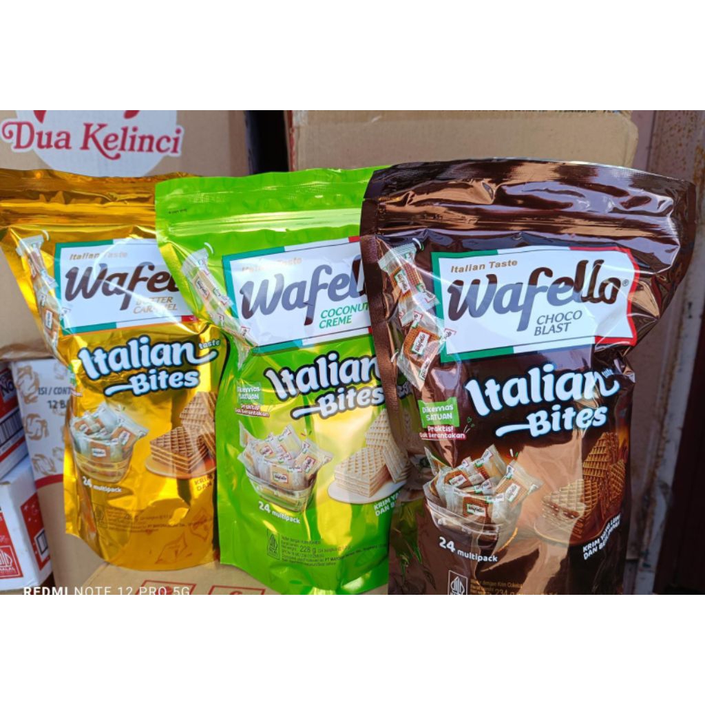 

1 pouch wafello italian wafer bites isi 24 pcs