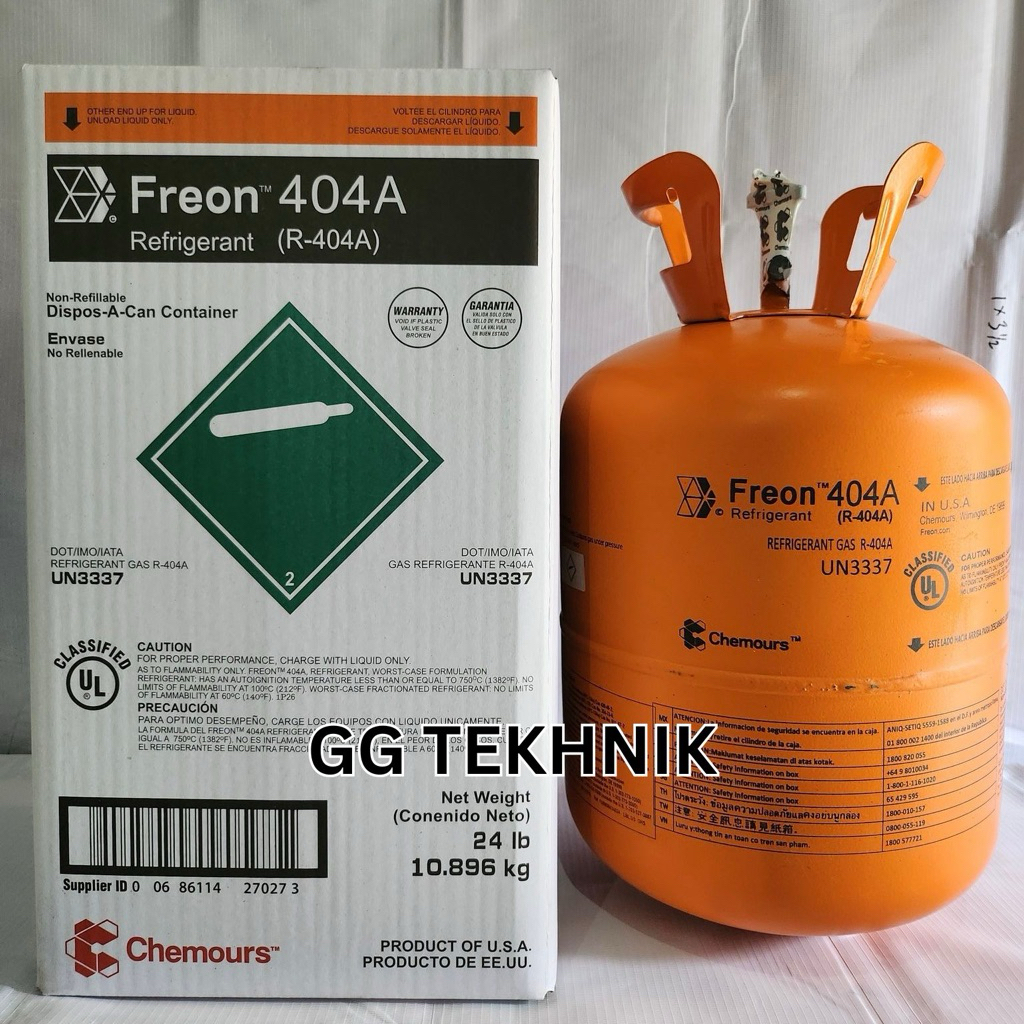 Freon 404A R404a Chemours USA 10.8kg Ori Segel