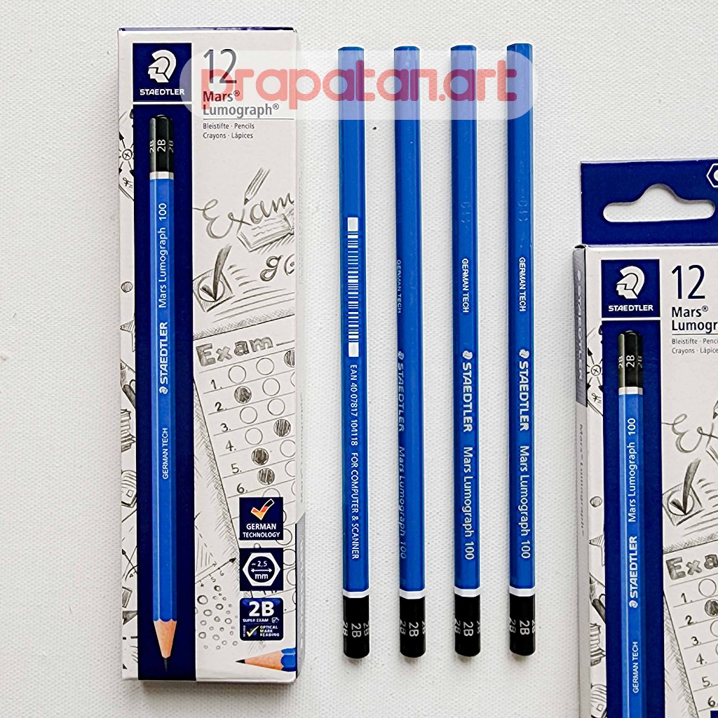 

Pensil Tulis Staedtler Mars Lumograph 2B | 1 BOX ISI 12PCS | Writing Pencil | Pensil 2B