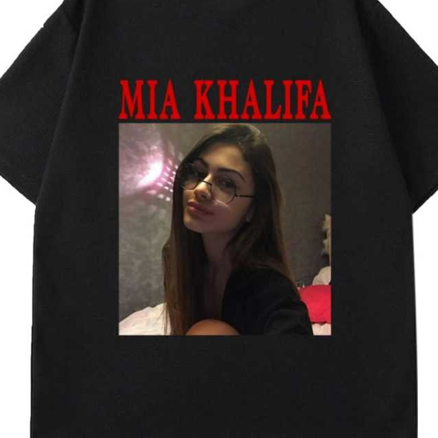 Tshirt MIA KHALIFA Vintage lengan pendek Hitam Kaos distro Unisex