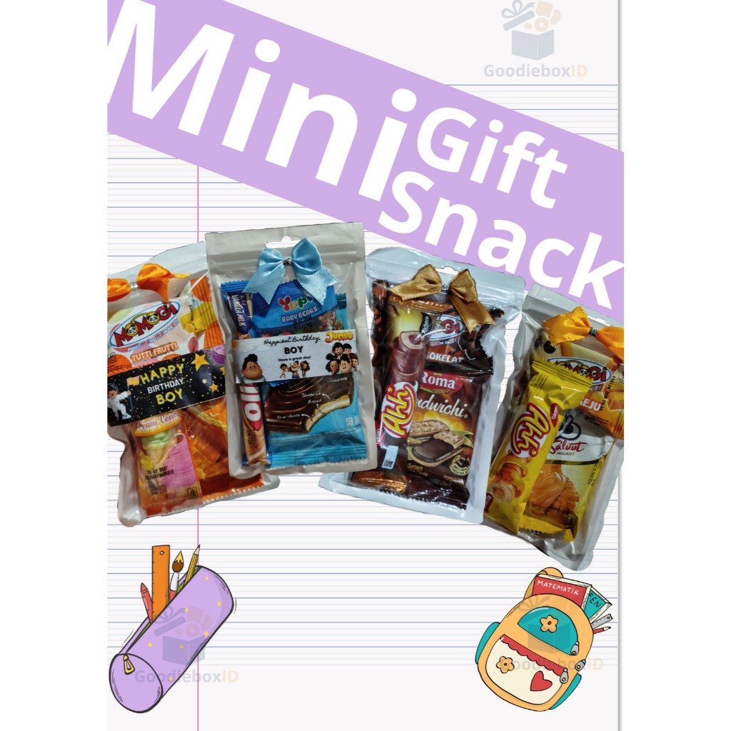 

(Tanpa Min Order / Bisa Instan / Gratis Bubble Wrap) Mini Gift Snack / Mini Hampers / Kado Snack Lucu Mini Gift Ulang Tahun Anak / Parcel Snack Wisuda Unik / mini gift idul fitri