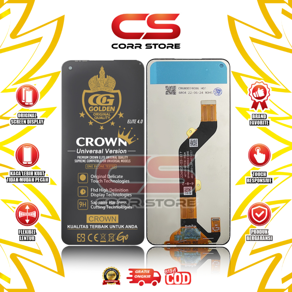 LCD TOUCHSCREEN INFINIX HOT 10 /X682/X682B/X682C/NOTE 8I/X683/X683B FULLSET ORIGINAL BIG GLASS