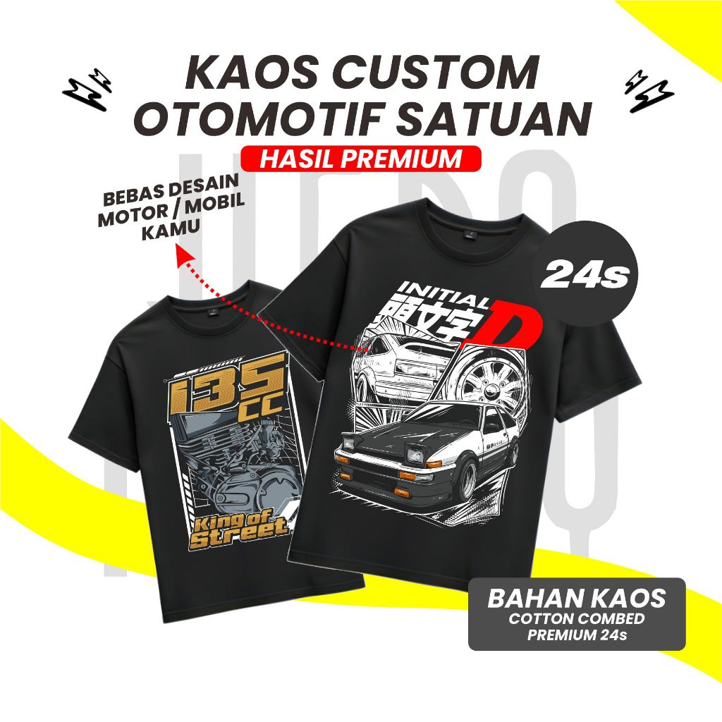 Heroninety - Custom Kaos Otomotif DTF Satuan 24's / Kaos Custom Satuan / Kaos Custom Kado