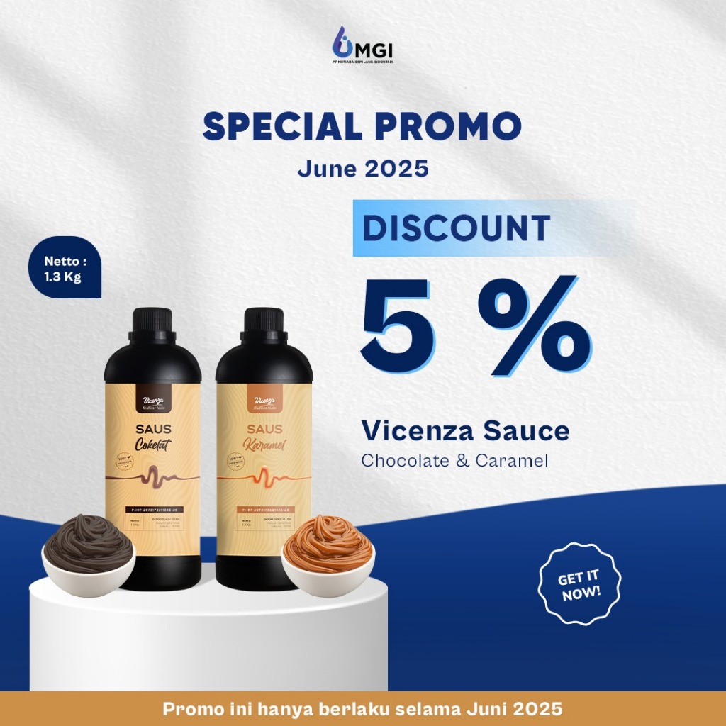 

Mutiaragemilang.id Vicenza Sauce Caramel & Coklat 1.3 Kg PT MGI ( Mutiara Gemilang Indonesia )
