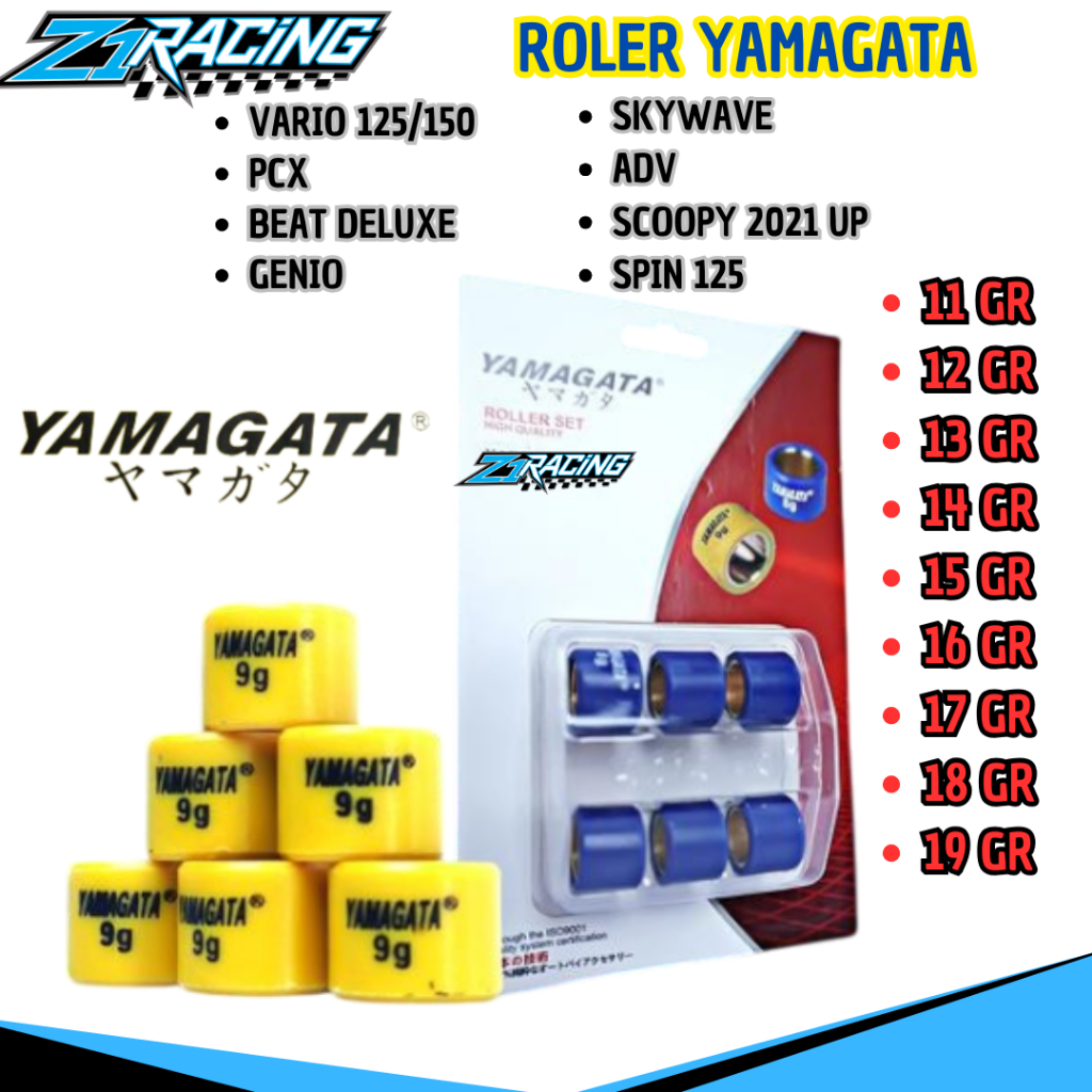 Roller Yamagata VARIO 125 VARIO 150 GENIO PCX SPIN SKYWAVE 7 8 9 10 11 12 13 14 15 17 18 gr Yamagata
