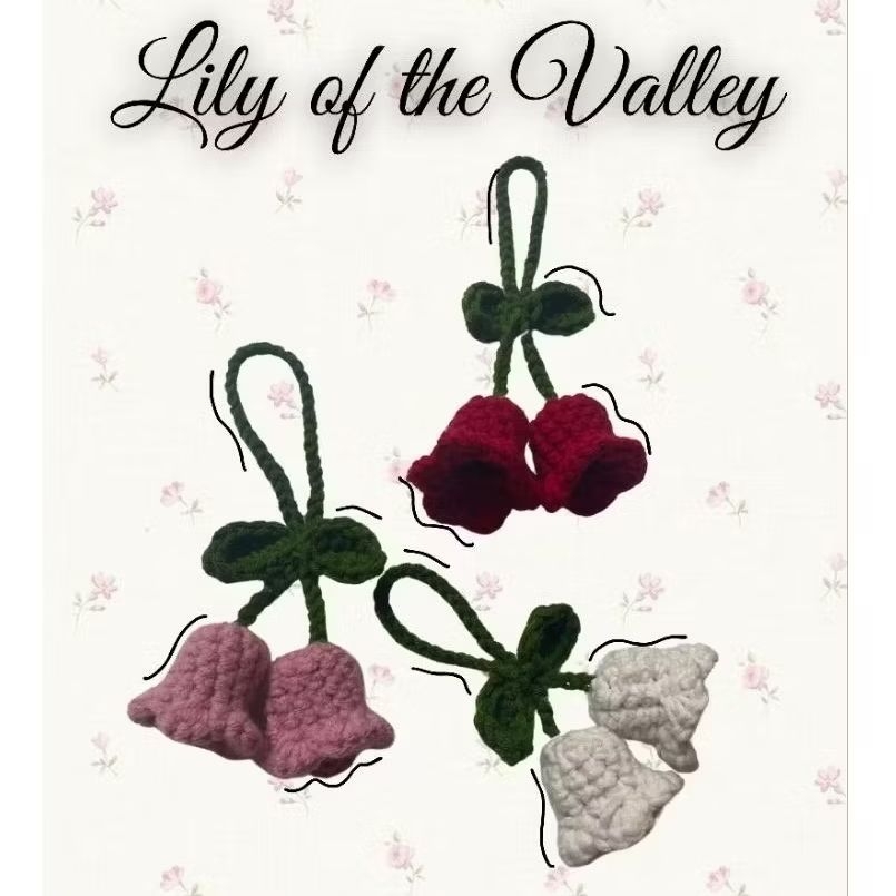 Lily of the Valley Crochet Keychain