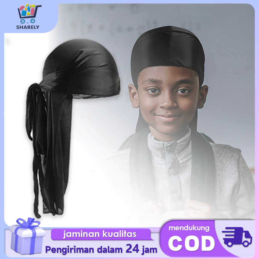 Durag Kepala Durag Bandana Hip Hop Durag Ekor Panjang Ikat Kepala Breathable Bandana Chemo Cap