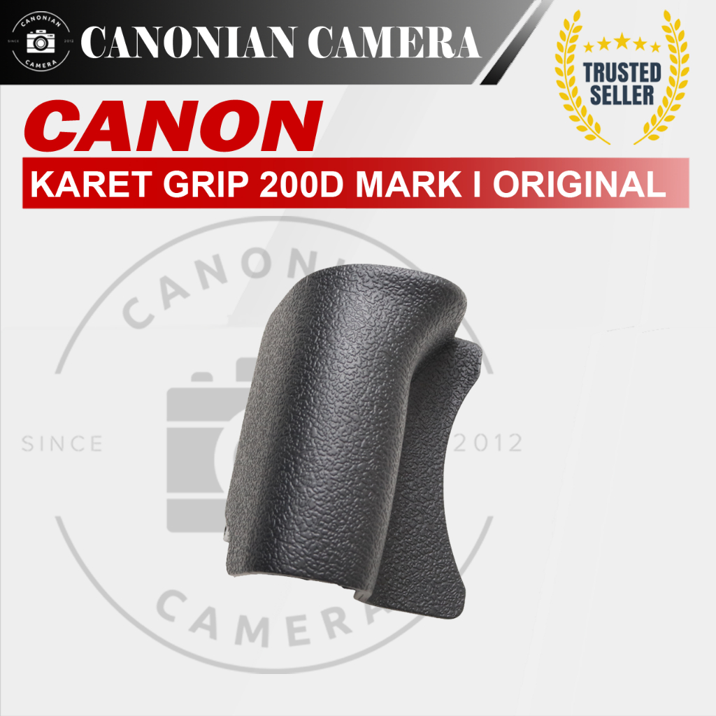 Original Karet Grip Kanan Canon 200D Mark I Hitam