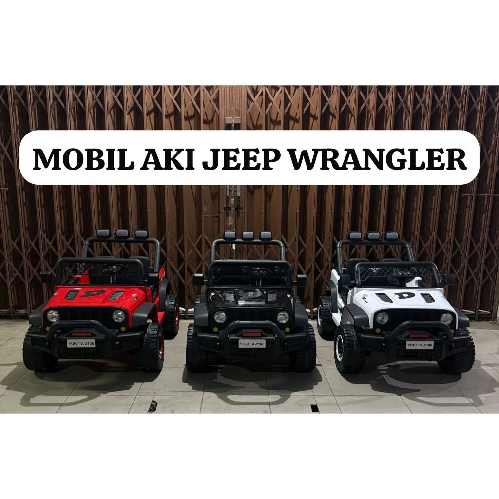 (BATAM) Mobil Aki Anak JEEP WRANGLER Ban Karet Mainan Mobil Aki