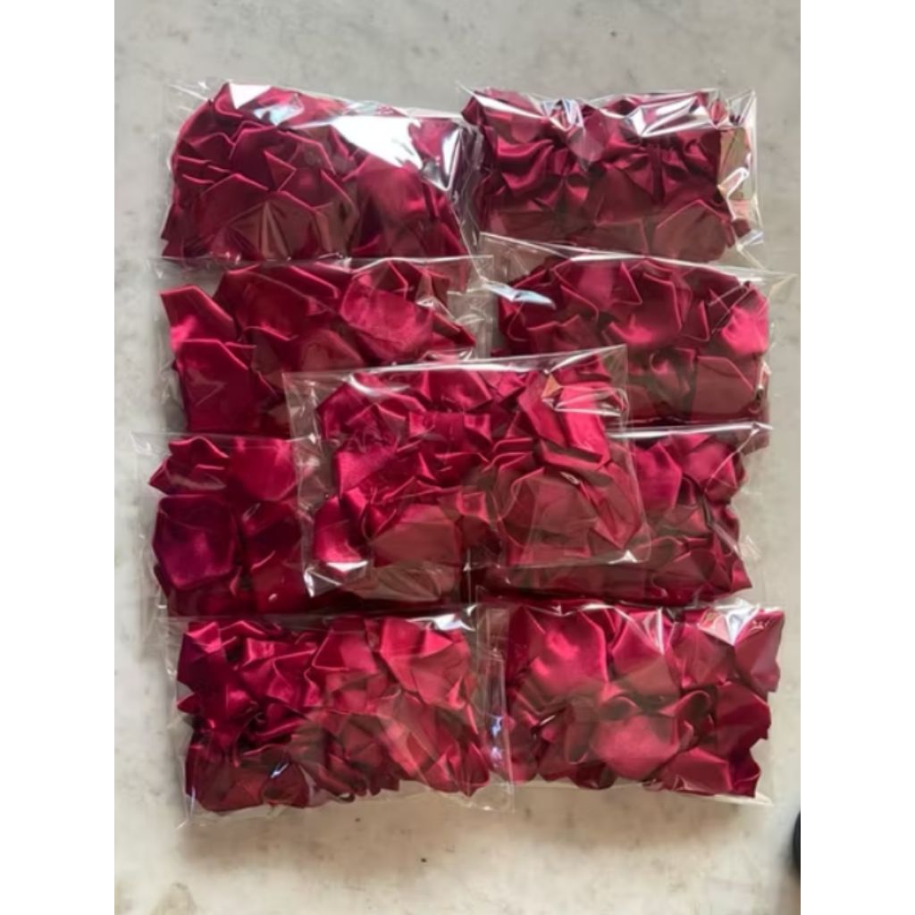 

kelopak bunga mawar pita satin 4cm /pack isi 50