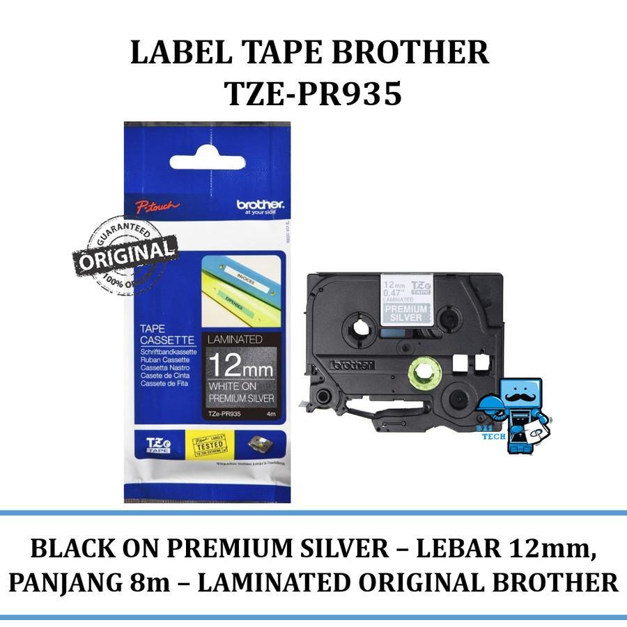 

Brother Label TZE-PR935 White on Premium Silver Tape 12mmx4m TZEPR935