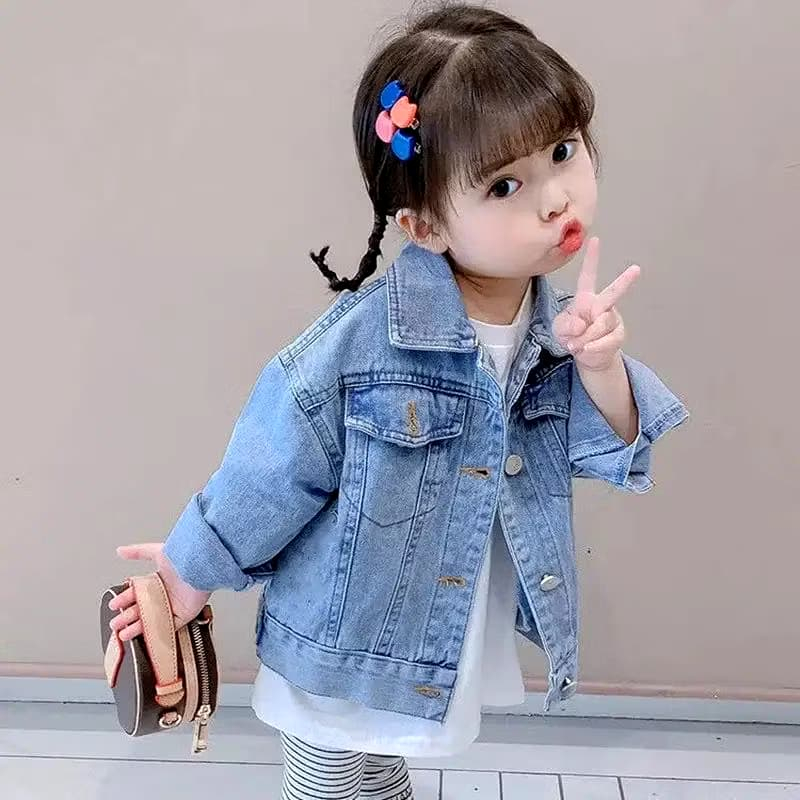 Jacket Jeans Anak Unisex Kain Jeans Tebal