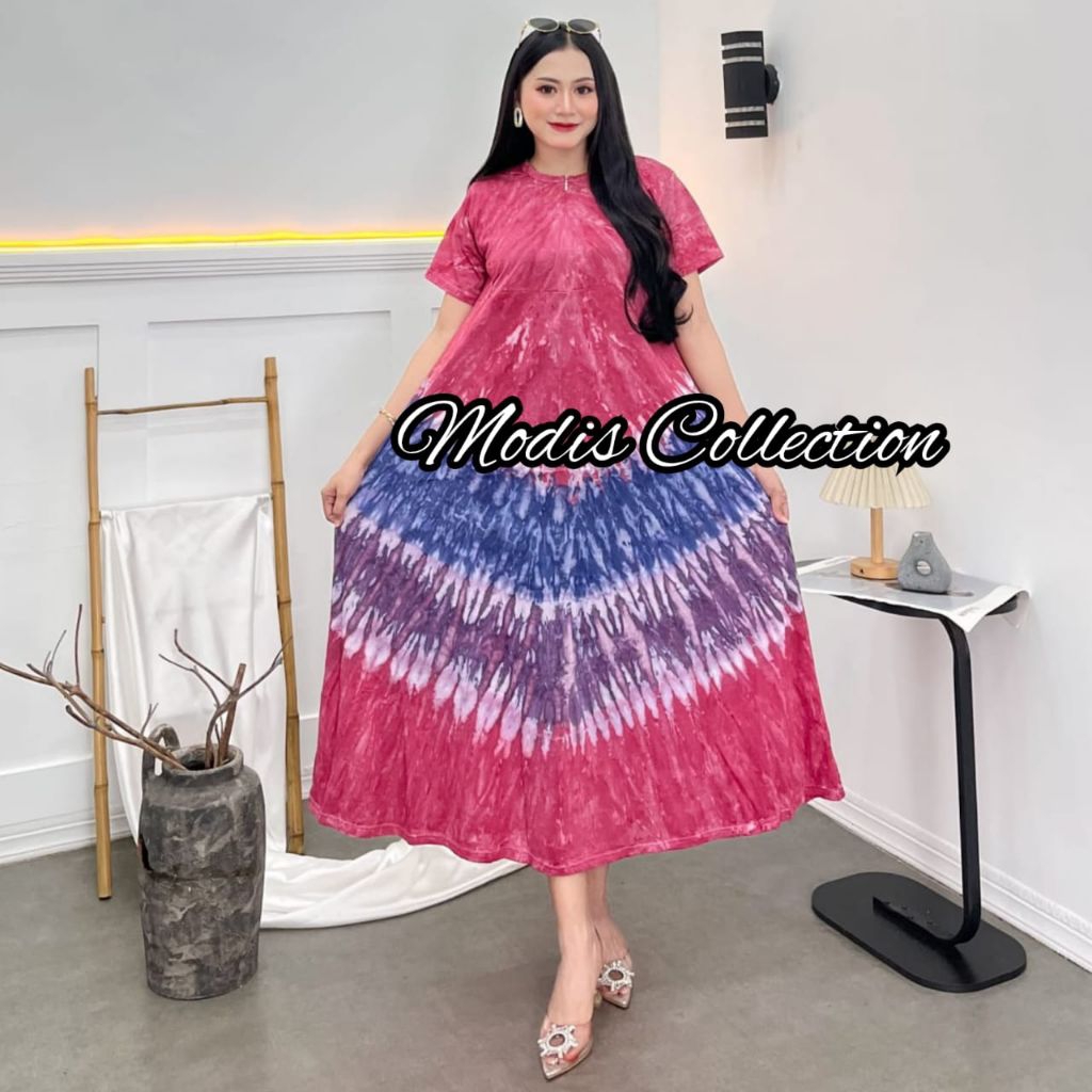 Sekdress Kaos Payung Jumbo Lengan Pendek Panjang Dress Semata Kaki Dada Sletting Depan Busui Friendl