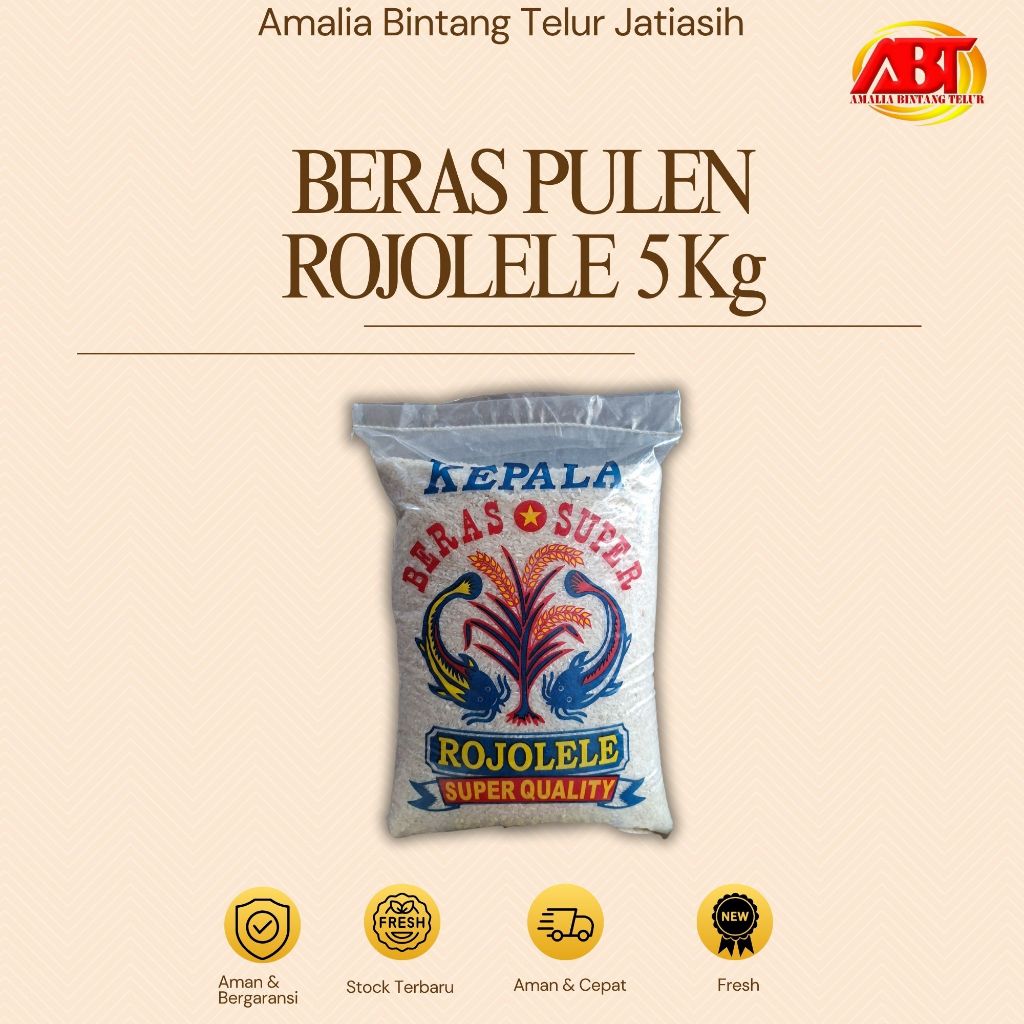 

ABT JATIASIH - Beras Pulen Rojolele 5kg Enak, Bersih dan Putih (FRESH-CEPAT-BERGARANSI)