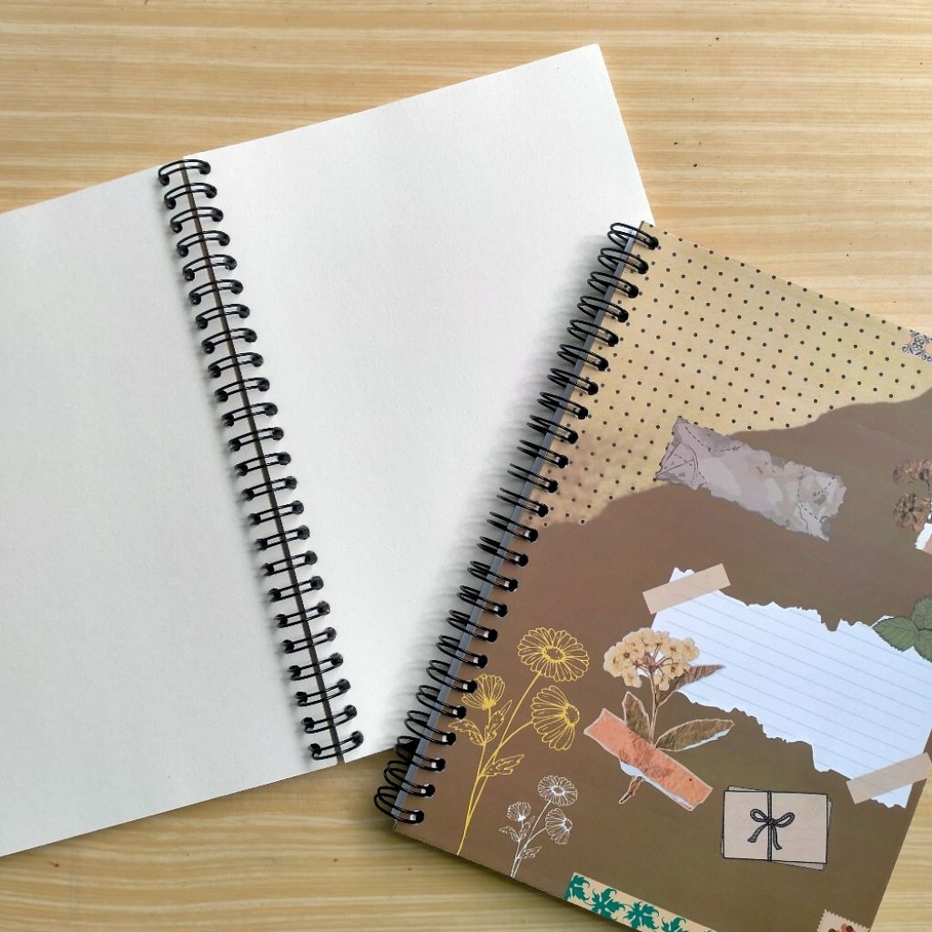 

[ayu]Buku Spiral Soft Cover Coklat Vintage isi 50 lembar/Notebook