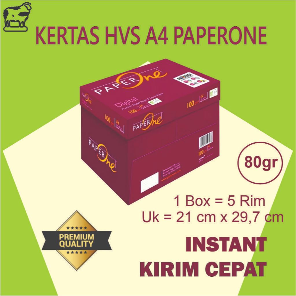 

Kertas HVS Paperone A4 80 Gram 1 Box (5 rim), Kualitas Kertas Premium Untuk Kantor, Sekolah, Kampus