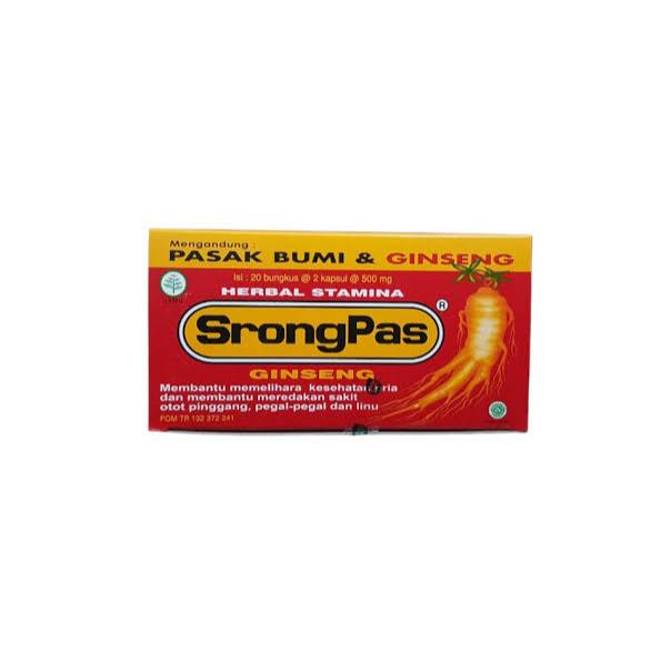 Srongpas Ginseng Obat Herbal untuk Stamina 1 Strip 2 Kapsul / Strongpas Ginseng