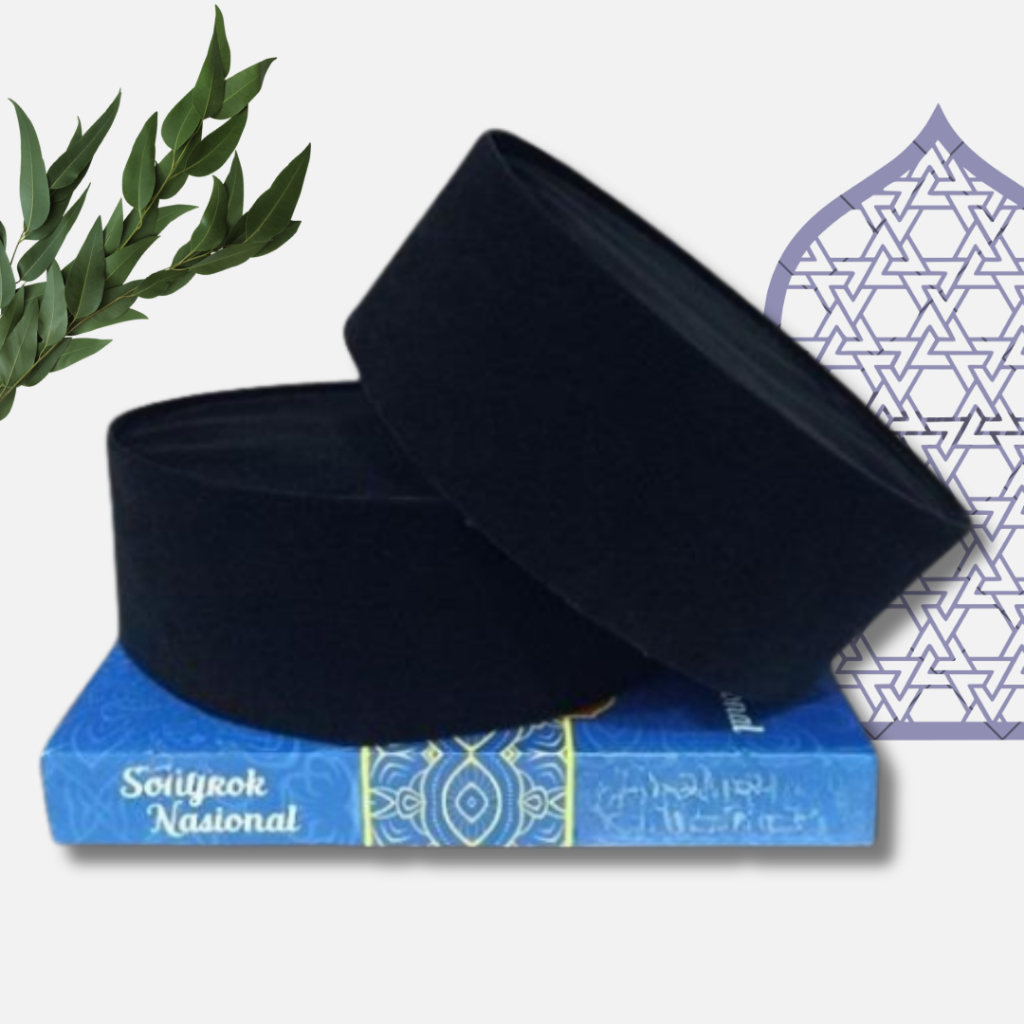 PECI SONGKOK HITAM POLOS BLUDRU HALUS SONGKOK NASIONAL