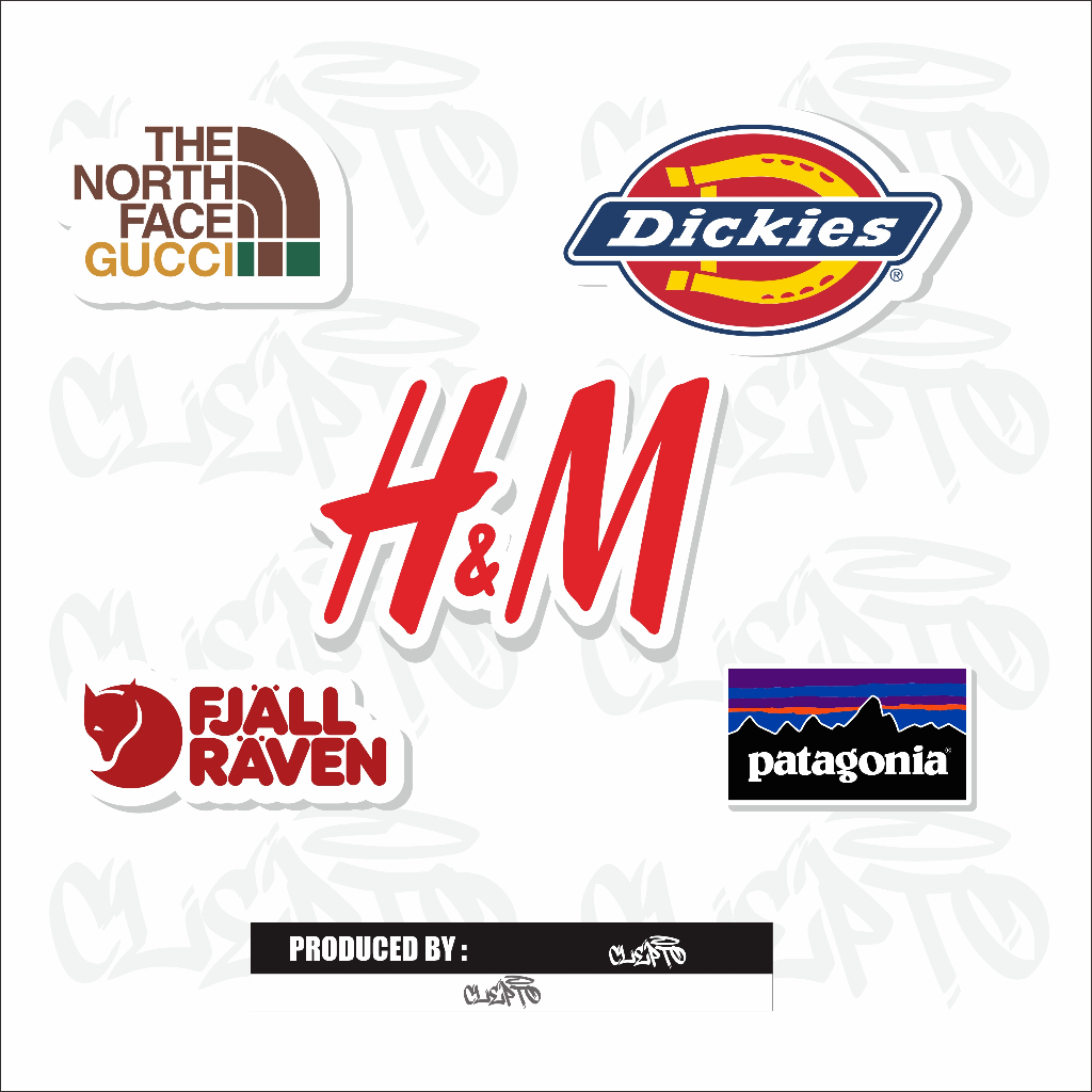 

STIKER BRAND - BUNDLING 5 H&M, DICKIES, TNF, PATAGONIA, FJALL, ETC