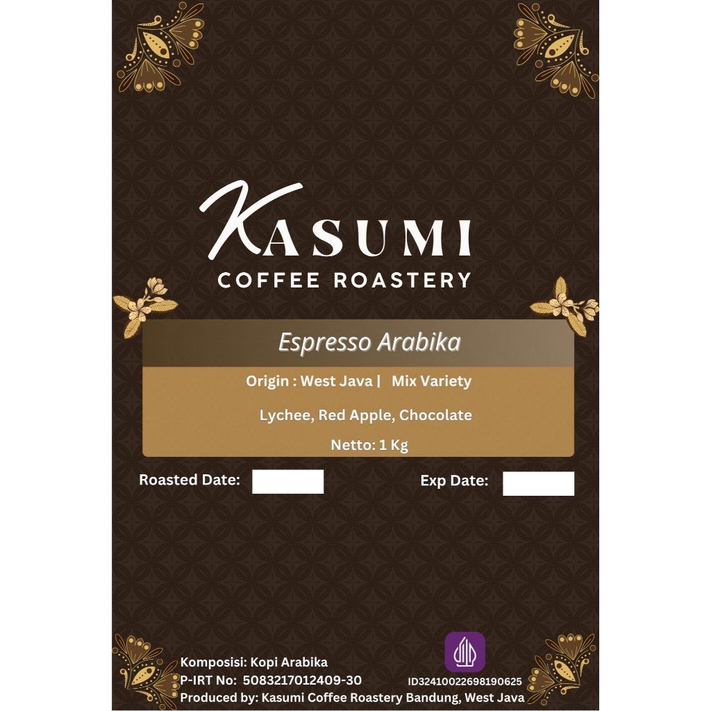 

KASUMI - Kopi Arabika Recomended For Espresso - 100% Arabika - West Java - 1 Kg
