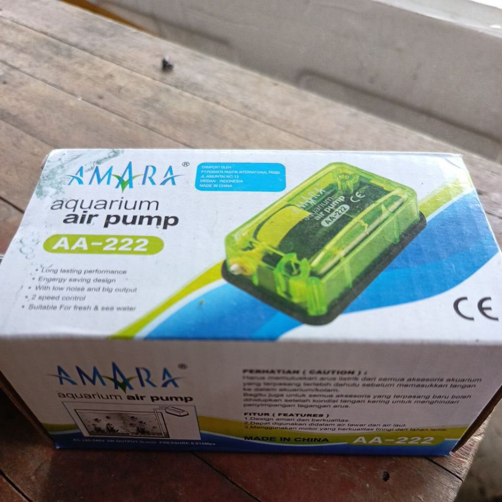 Mesin airator, aquarium air pump, airator amara Aa-222