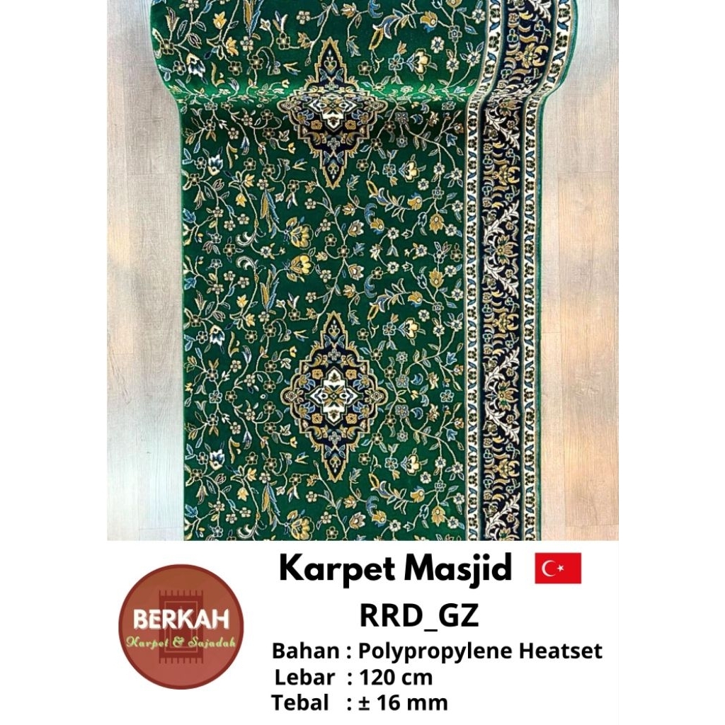 Sajadah Masjid Turki Panjang / Karpet Masjid RRD_GZ Tebal 16 mm