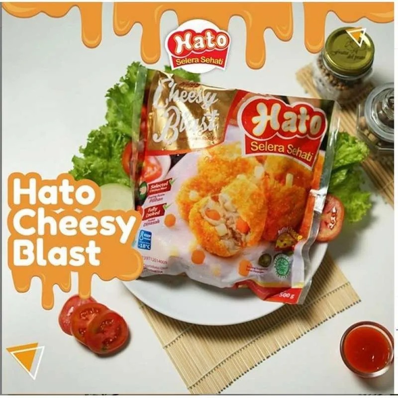 

HATO CHEESY BLAST - Cheese Chicken Nugget Naget Ayam isi Keju - Kheiza Frozen