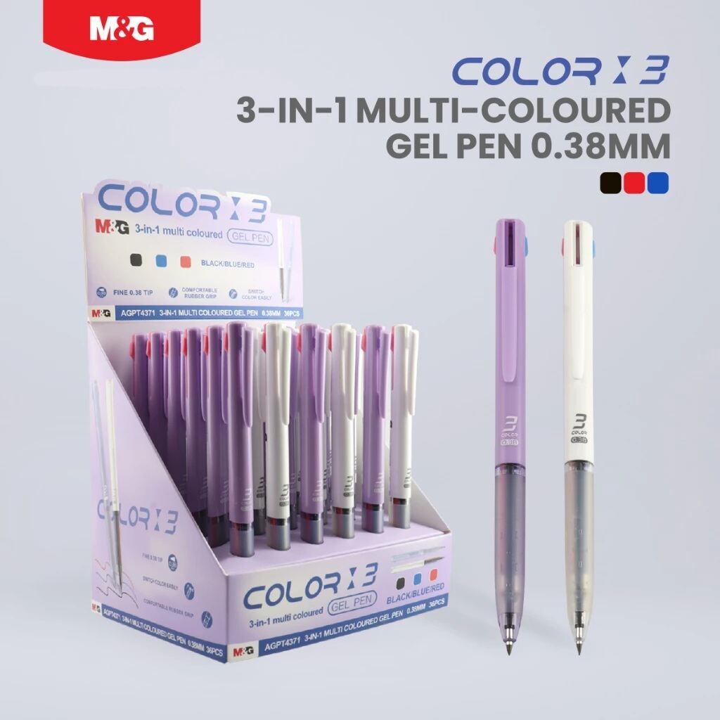 

M&G Pulpen Retractable Gel 3 in 1 Ball Pen 0.38mm #AGPT4371