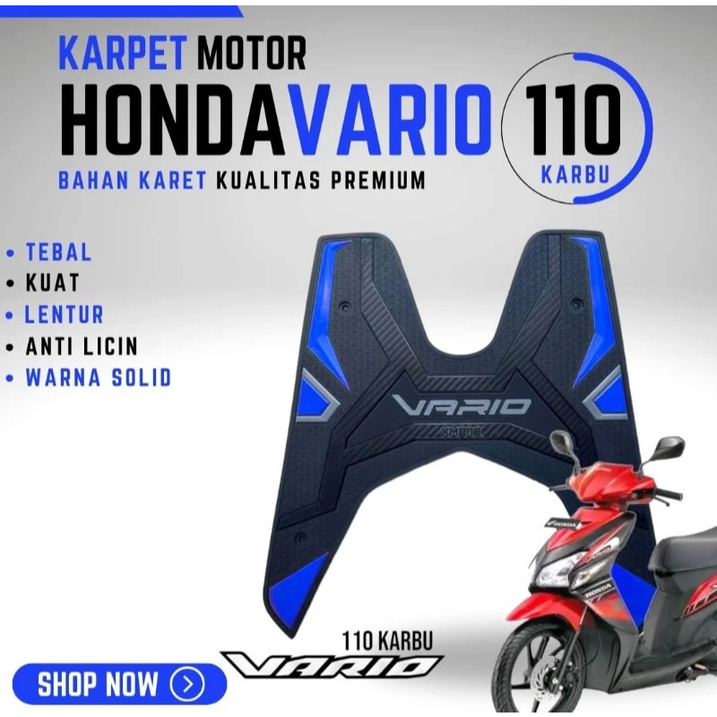 Step Floor Motor VARIO 110 KARBU 2006 - 2013 karpet alas kaki/pijakan kaki motor anti luntur 272