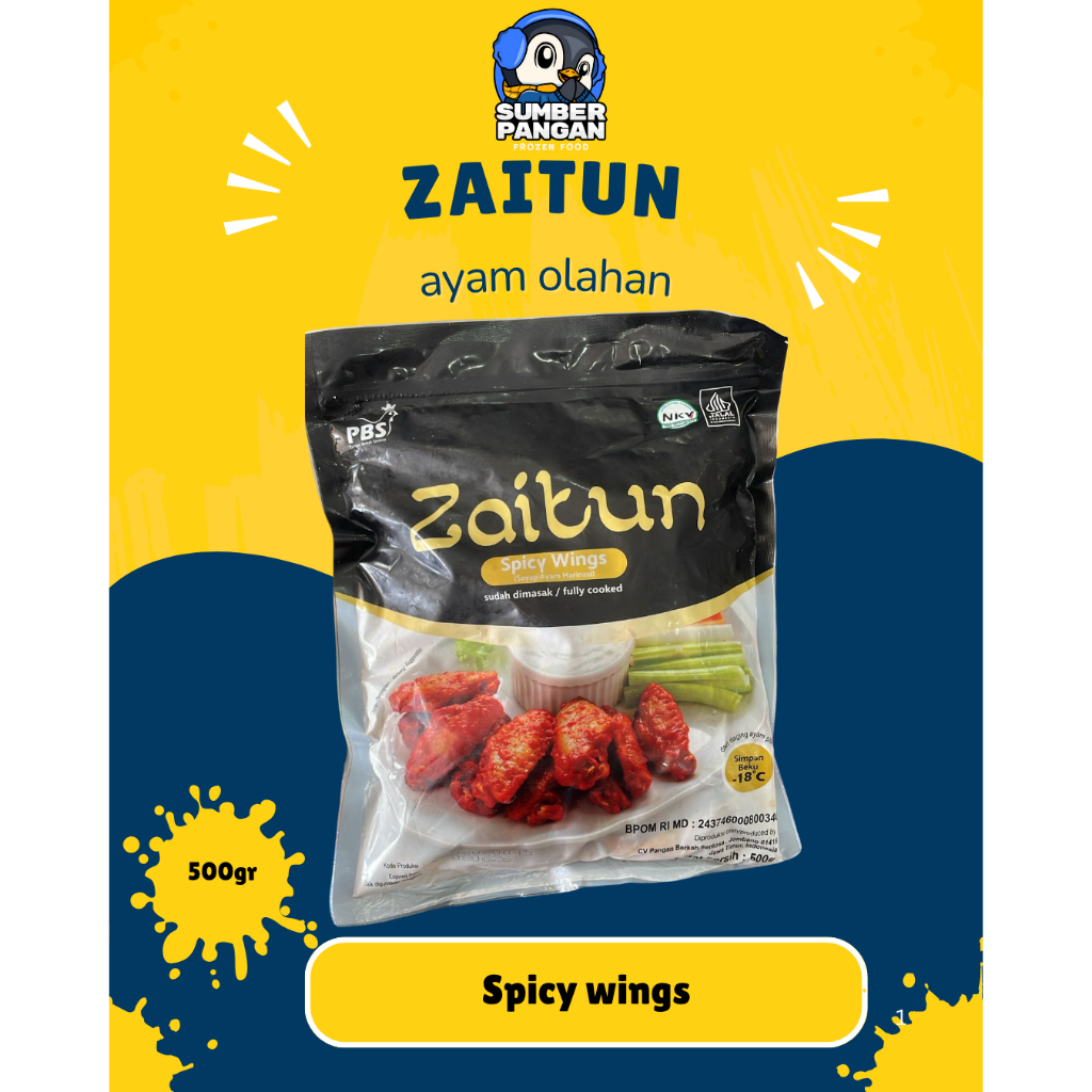 

Zaitun Spicy Wings Sapi Ayam Olahan 500gr
